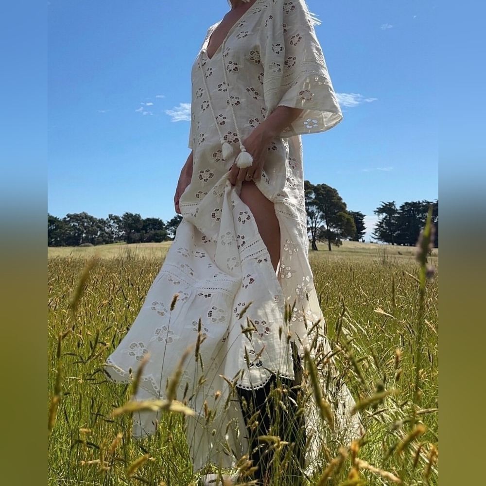 Spell Love Note Broderie Gown Dress Star White - Picture 9 of 16